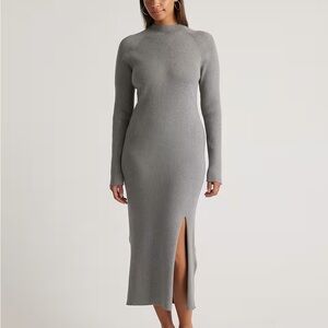 Elegant Gray Knit Dress